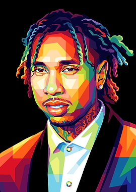 Colorful Pop Art Portrait of Tyga