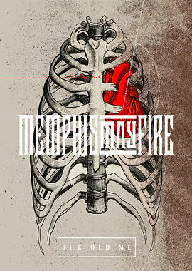 Ribcage with Heart and Text