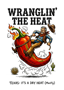 Cowboy Wrangling a Hot Pepper