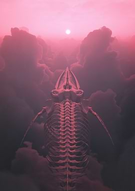 Ethereal Sky Whale Skeleton