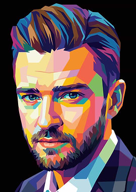 Colorful Portrait of Justin Timberlake