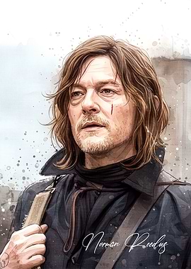 Norman Reedus Watercolor Portrait