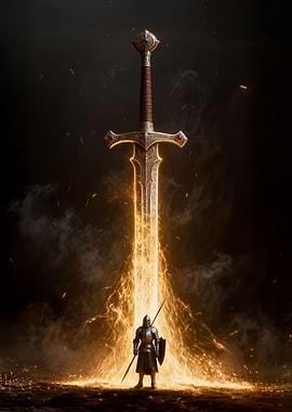 Knight and Glowing Sword
