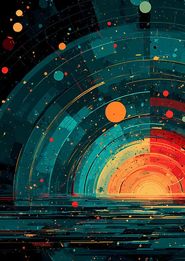 Abstract Sci-Fi Tunnel with Orbs