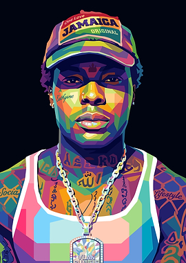 Colorful Portrait of a Asake