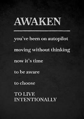 Awaken Inspirational Text Art