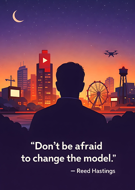 Silhouette of a man overlooking a city