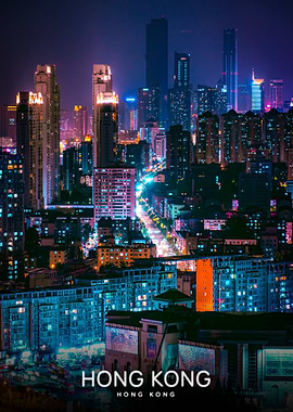 Hong Kong Night Cityscape