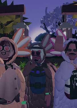 Three friends in animal costumes