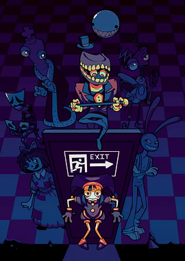 Creepy Characters and Exit Sign