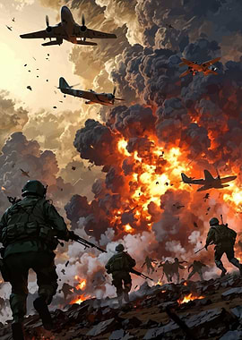 World War II Aerial Combat and Ground Assault