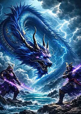 Dragon vs Samurai Battle