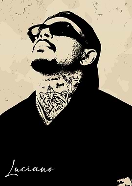 Luciano Portrait with Tiger Tattoo