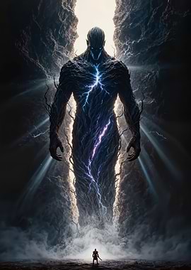 Giant Elemental Being and Warrior