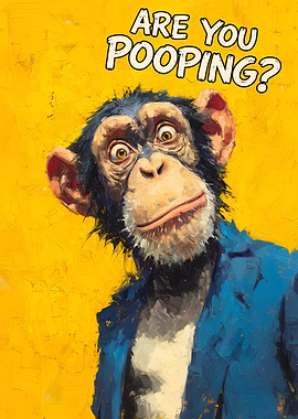 Chimpanzee in a Suit Asking a Question