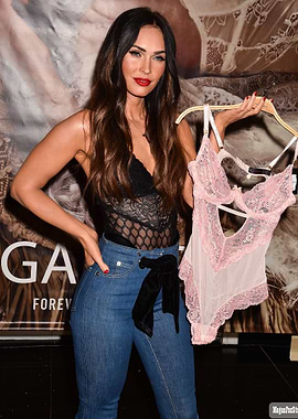 Megan Fox in lingerie and jeans