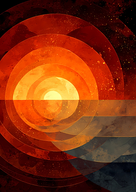 Abstract Sunset Over Water