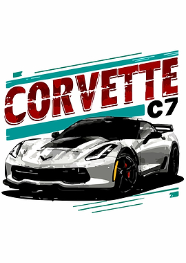 Corvette C7 Car Illustration