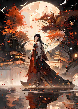 Anime Girl in Traditional Japanese Attire