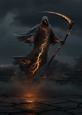 Grim Reaper with Fiery Accents