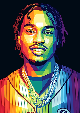 Colorful Portrait of a Lil Tjay