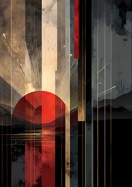 Abstract Sunrise with Geometric Elements