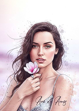 Ana de Armas with Flower