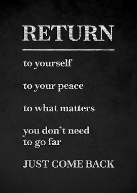 Return to Yourself Inspirational Quote