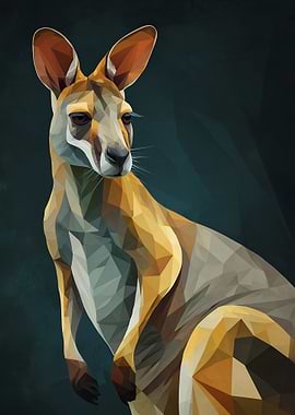 Geometric Kangaroo Portrait