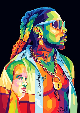 Colorful Pop Art Portrait of a Asake