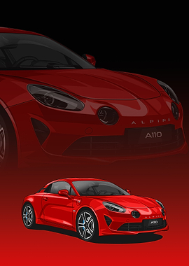 Red Alpine A110 Sports Car