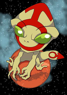 Alien on Mars in Space