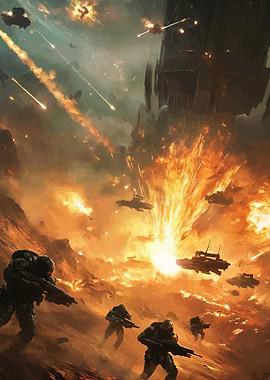Sci-fi Soldiers in Intense Battle