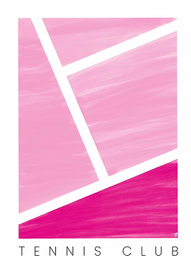 Pink Tennis Club Abstract Art