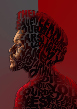 The Weeknd Portrait Made of Text