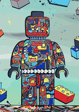Graffiti Lego Robot Art