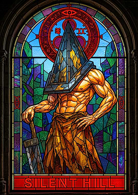 Silent Hill Pyramid Head Stained Glass