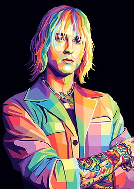 Colorful Portrait of Machine Gun Kelly