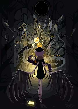 Dark Fantasy Character with Wings