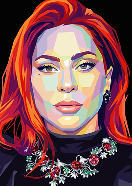Pop Art Portrait of Lady Gaga