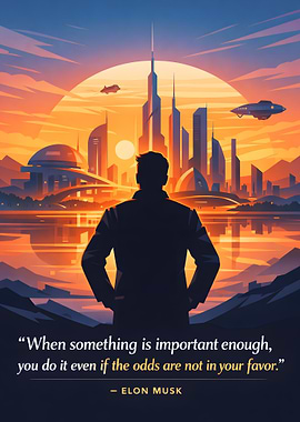 Elon Musk Futuristic City Quote