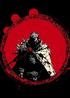 Dark Warrior with Red Circle