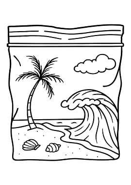 Tropical Beach Scene in a Bag
