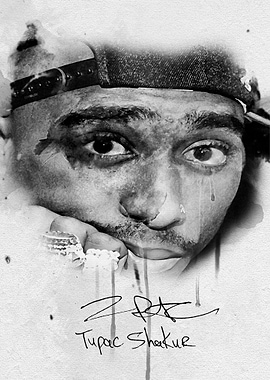 Tupac Shakur Watercolor Portrait