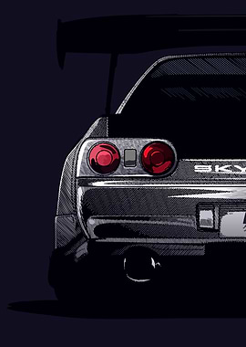 Nissan Skyline GT-R R34 Rear View