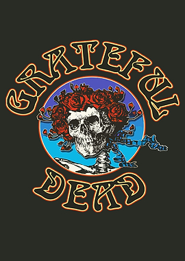 Grateful Dead Skull with Roses