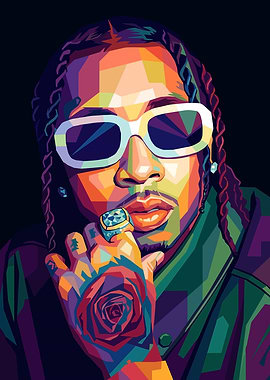 Colorful Portrait of a Tyga