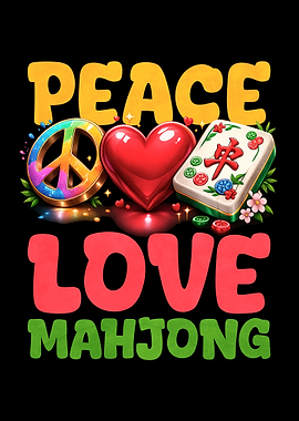Peace Love Mahjong Text Art