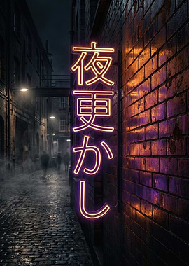 Japanese Neon Sign in Alley