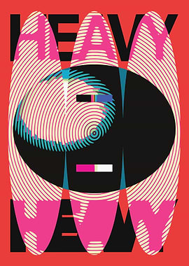 Heavy Envy Poster, Abstract Modern Wall Art, Bold Graphic Red Contemporary Print
